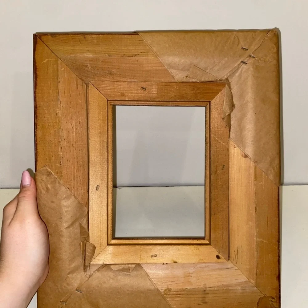 Wooden picture frame no glass. 5 X 7